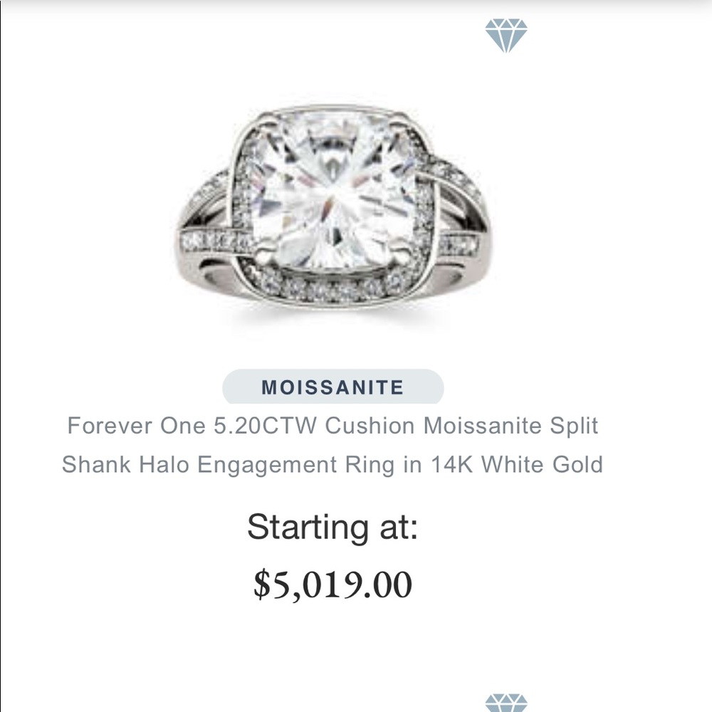 6ct+ Moissanite Ring w/ Pave - Picture 6 of 9